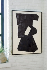 Warmstead Furniture - Ashley Furniture - Garviery Wall Decor - Wall Art / Black/Cream - A8000385